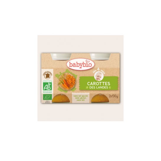 Babybio Petits Pots Carotte des Landes Bio dès 4 mois 2x130g