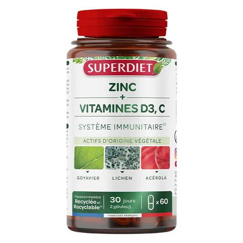 Superdiet Energy Defense Zinc and Vitamin D3, C - 30-day course