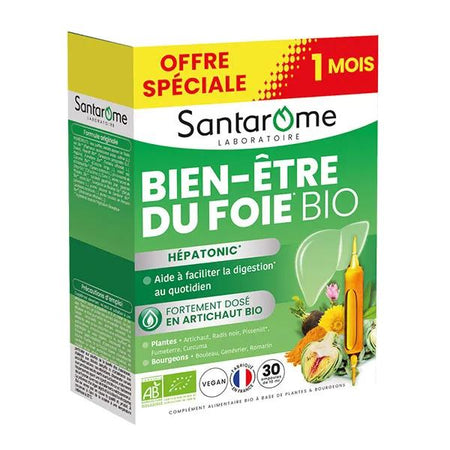 Santarome Bio - Bien-Etre du Foie - Aide à la digestion - 30 ampoules