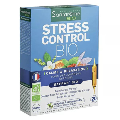 Santarome Bio - Stress Control Bio - Déstresse et apaise - 20 ampoules