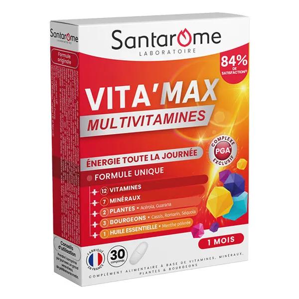 Santarome Bio Vita'max Multivitamines Energie et Vitalité 30 comprimés