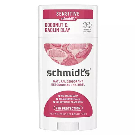 Schmidt's Sensitive Déodorant Stick Noix de Coco & Argile Kaolin 58 ml