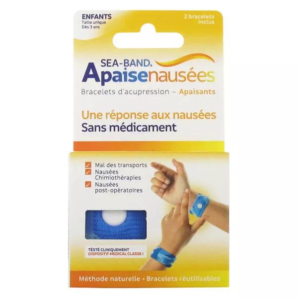 Sea-Band Enfant Bracelet Anti-Nausées Bleu 2 unités