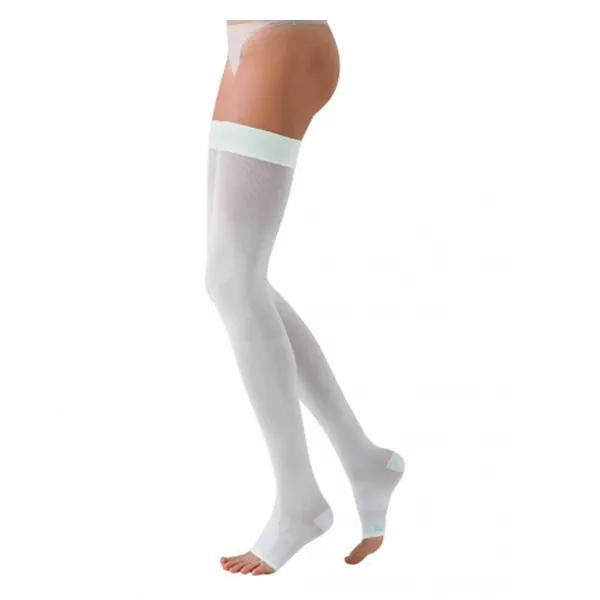 Sigvaris AT2 Bas Auto-Fixants Pieds Ouverts Classe 2 Normal Taille 3 Blanc