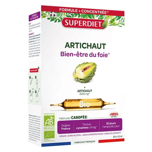 Superdiet Artichaut Bio 20 ampoules de 10ml