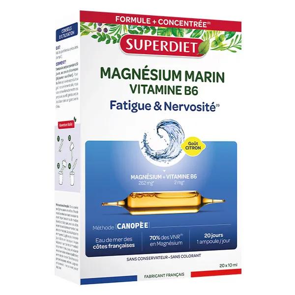 Superdiet - Magnésium Marin et Vitamine B6 - 20 ampoules de 10ml