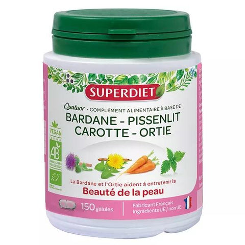 Superdiet Quatuor Burdock Skin Beauty Organic 150 capsules