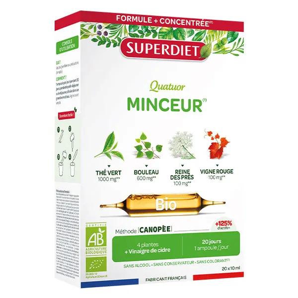 Superdiet - Quatuor Minceur Bio - 20 ampoules de 10 ml