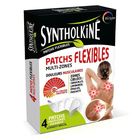 Syntholkiné patchs flexibles multizones pour douleurs musculaire - 1 boite de 4 patchs - EG LABO