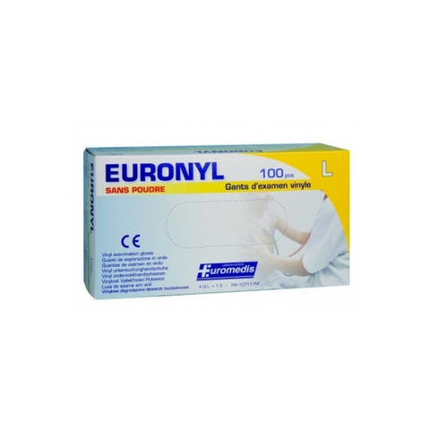 Euromedis Gants en vinyle taille 8-9 (100 pièces)