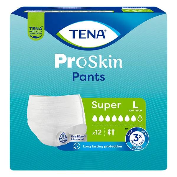 TENA Proskin Pants sous-vêtement absorbant Super, taille L (12 unités)