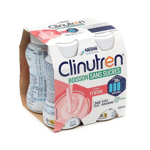 Clinutren Boisson Sans Sucres Fraise 4x200ml