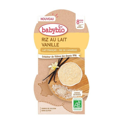 BabyBio Riz au Lait Vanille 2x100g