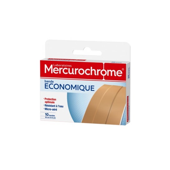 Mercurochrome Bande à découper économique 10 x 6 cm 10 unités