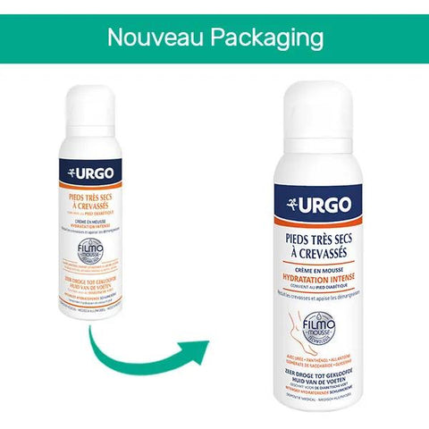 Urgo Intense Hydration Mousse Film for Very Dry to Cracked Feet 125 ml