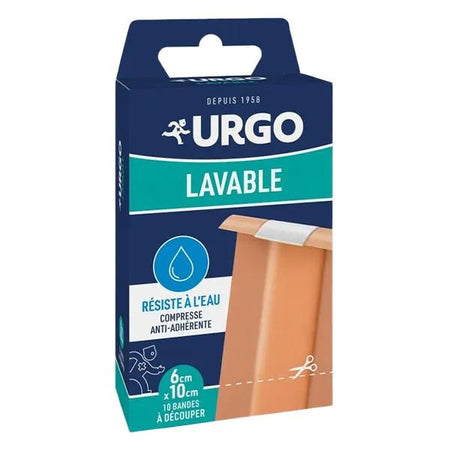 Urgo Premiers Soins Pansement Lavable 10 x 6cm 10 bandes à découper