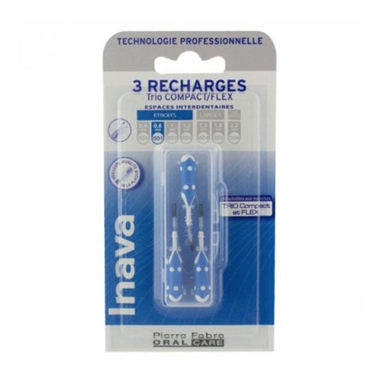Inava Trio Compac brossette recharge bleu (3 pièces)