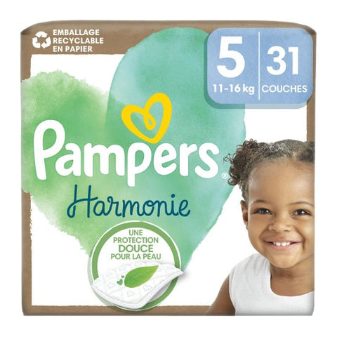 Pampers Harmonie Diapers Size 5 (11-16 kg) with Recyclable Paper Packaging