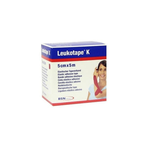 Leukotape K bande adhésive élastique rouge (5 cm x 5 m, 1 pièce)