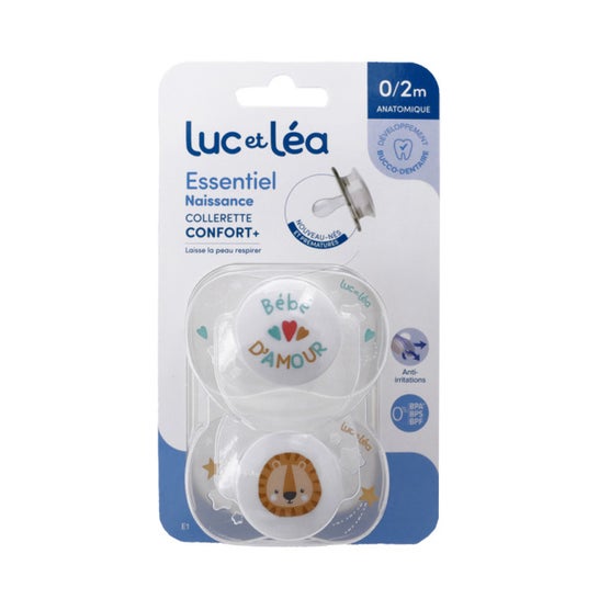 Luc Et Léa Essentiel Sucettes Anatomiques Nouveau Né E1 0-2m 2 Unités