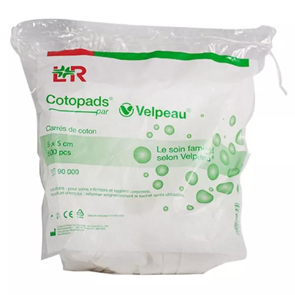 Velpeau Cotopads Carrés de Coton Non Stérile 5 x 5cm 500 unités