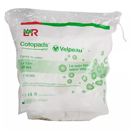 Velpeau Cotopads Carrés de Coton Non Stérile 5 x 5cm 500 unités