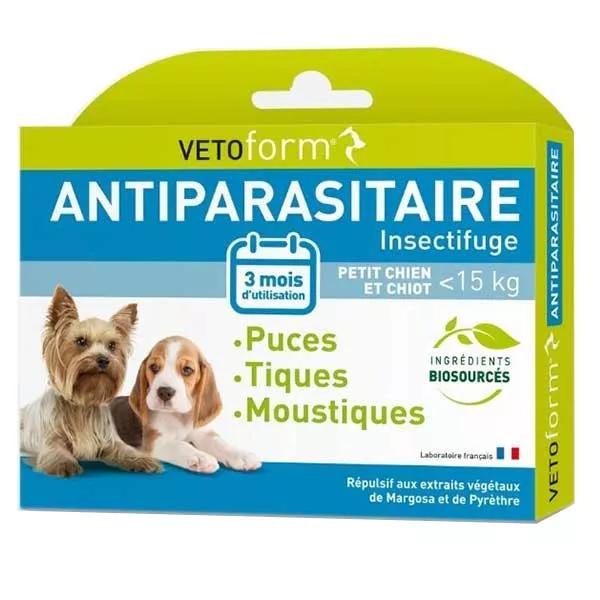 Vetoform Antiparasitaire Petit Chien -15kg 3 pipettes