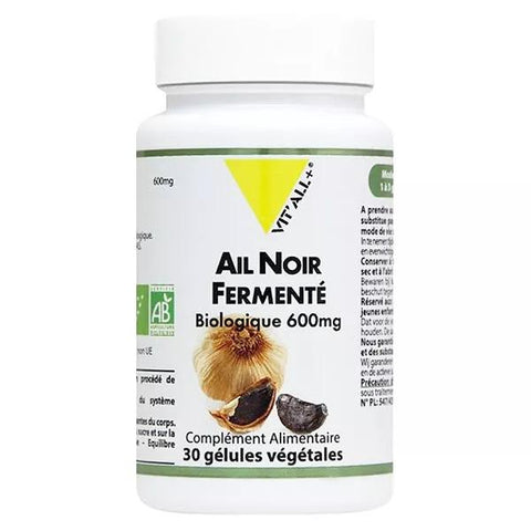 Vit'all+ Organic Fermented Black Garlic 600mg 30 vegetable capsules