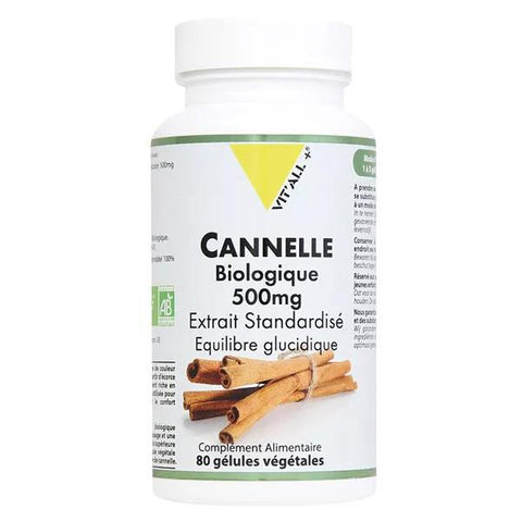 Vit'all+ Organic Cinnamon 500mg 80 Vegetable Capsules