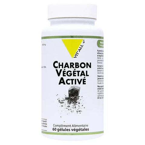 Vit'all+ Activated Vegetable Carbon 60 vegetable capsules