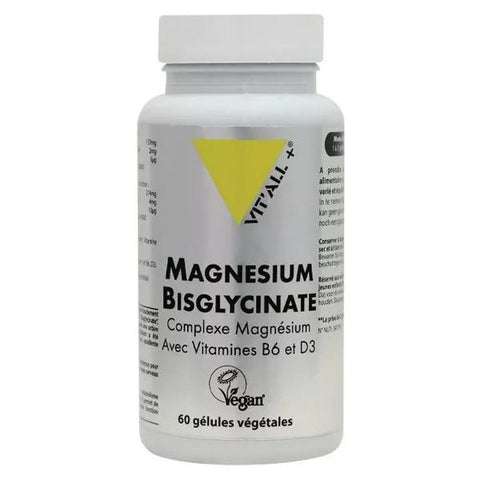 Vit'all+ High Absorption Magnesium Bisglycinate with Vitamins B6 & D3 - 60 vegetable capsules