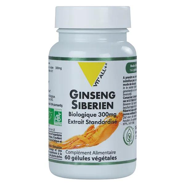 Vit'all+ Ginseng Sibérien 300mg Bio 60 gélules végétales
