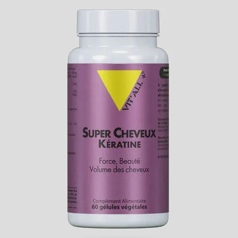 Vit'all+ Super Cheveux Kératine Pure 500mg 60 gélules végétales