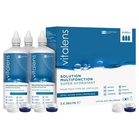 Vitalens Multi-Purpose Cleaning Solution for Soft Contact Lenses Pack of 3 x 360ml