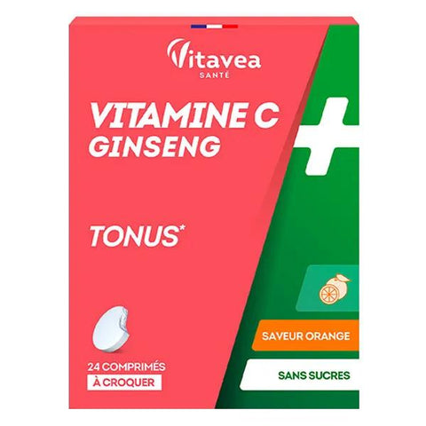 Vitavea Vitamine C + Ginseng Tonus Fatigue 24 comprimés à croquer