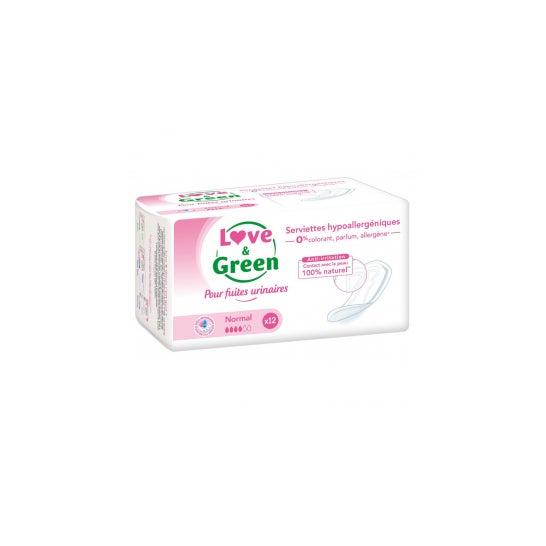 Love & Green serviettes hypoallergéniques incontinence normale (12 pièces)