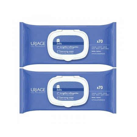 Uriage Bébé 1ères Lingettes Nettoyantes (2x70 lingettes)