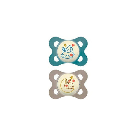 MAM Pack Original Nuit Sucettes Silicone 2-6 mois (2 unités)