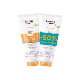 Eucerin Oil Control Dry Touch gel-crème solaire SPF50+ (2 x 200 ml)