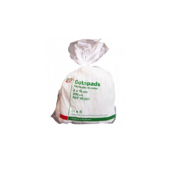 Cotopads Carrés de Coton Rectangulaires 8 x 10cm 200 Unités