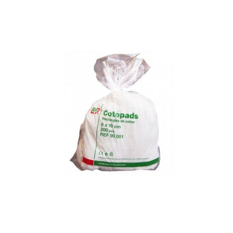 Cotopads Carrés de Coton Rectangulaires 8 x 10cm 200 Unités