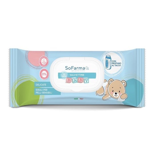 Sofarmapiù Lingettes talc bébé (72 pièces)