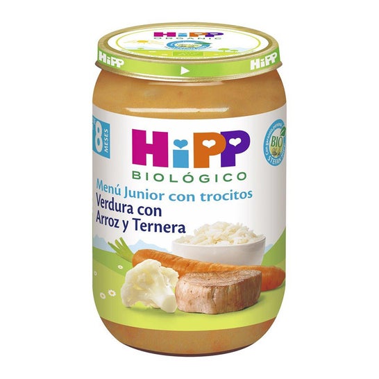 Hipp petit pot légumes, riz et bœuf (220g)