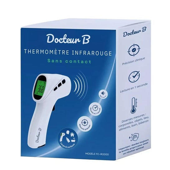 Docteur B Thermomètre Infrarouge Frontal Blanc 1 Unité