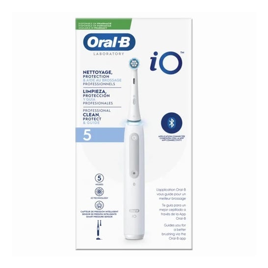 Oral-B Laboratory Kit Io 5 brosse à dents électrique blanche + recharge