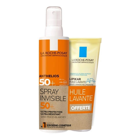 La Roche Posay Anthelios Spray Invisible SPF50+ avec parfum 200 ml + Lipikar Huile Lavante AP+ 100 ml