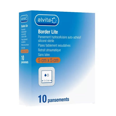Alvita Border Lite Pansements hydrocellulaires 5x5cm 10 Unités