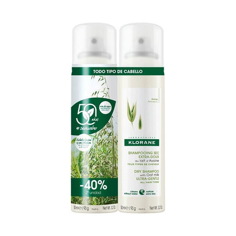 Klorane Duo Dry Shampoo with Oat Milk & Ceramide 2 x 150ml