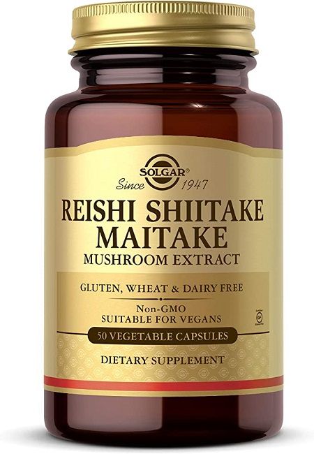 Solgar Extrait de champignons Reishi, Shiitake et Maitake (50 gélules)