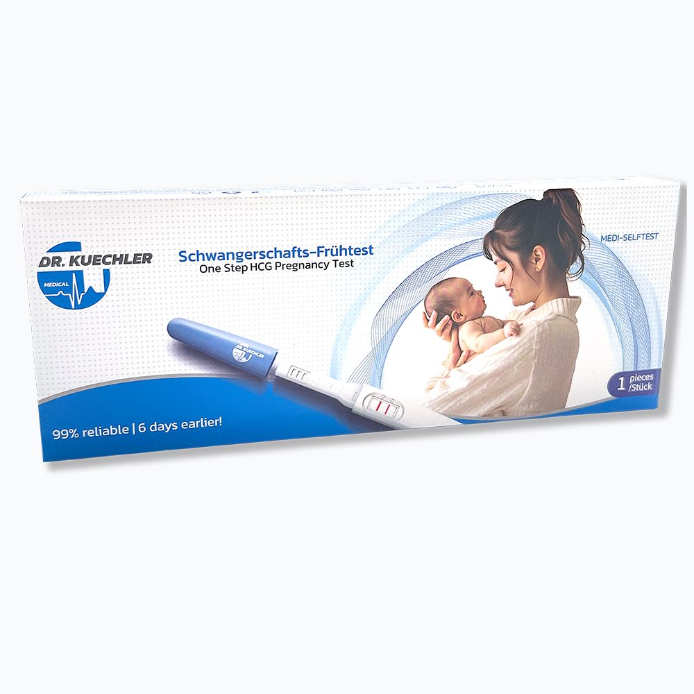 Dr. Kuechler Test de grossesse précoce, test hCG, détection précoce, fiabilité jusqu'à 99 % — 1 pièce